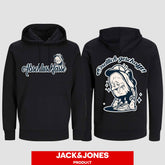 1058 "Endlich geschafft" Abschluss Hoodie by Jack&Jones beidseitig bedruckt